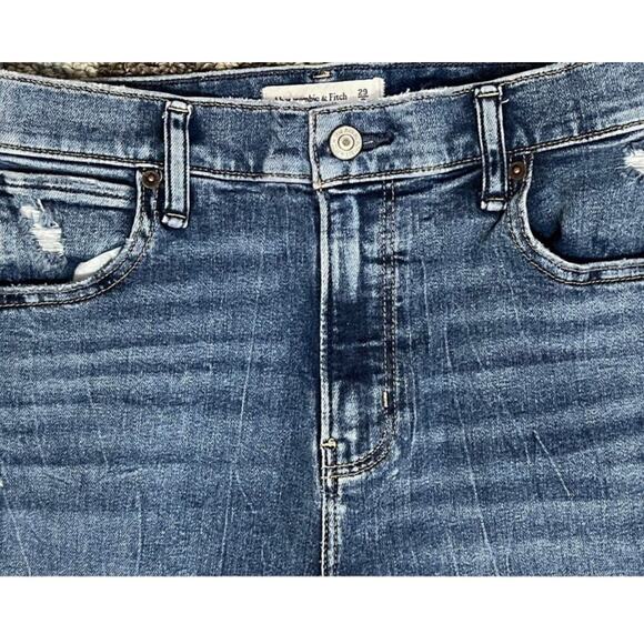 Abercrombie & Fitch Super Skinny Ankle High-Rise Distressed Jeans SZ 29/8 Short - Picture 5 of 12
